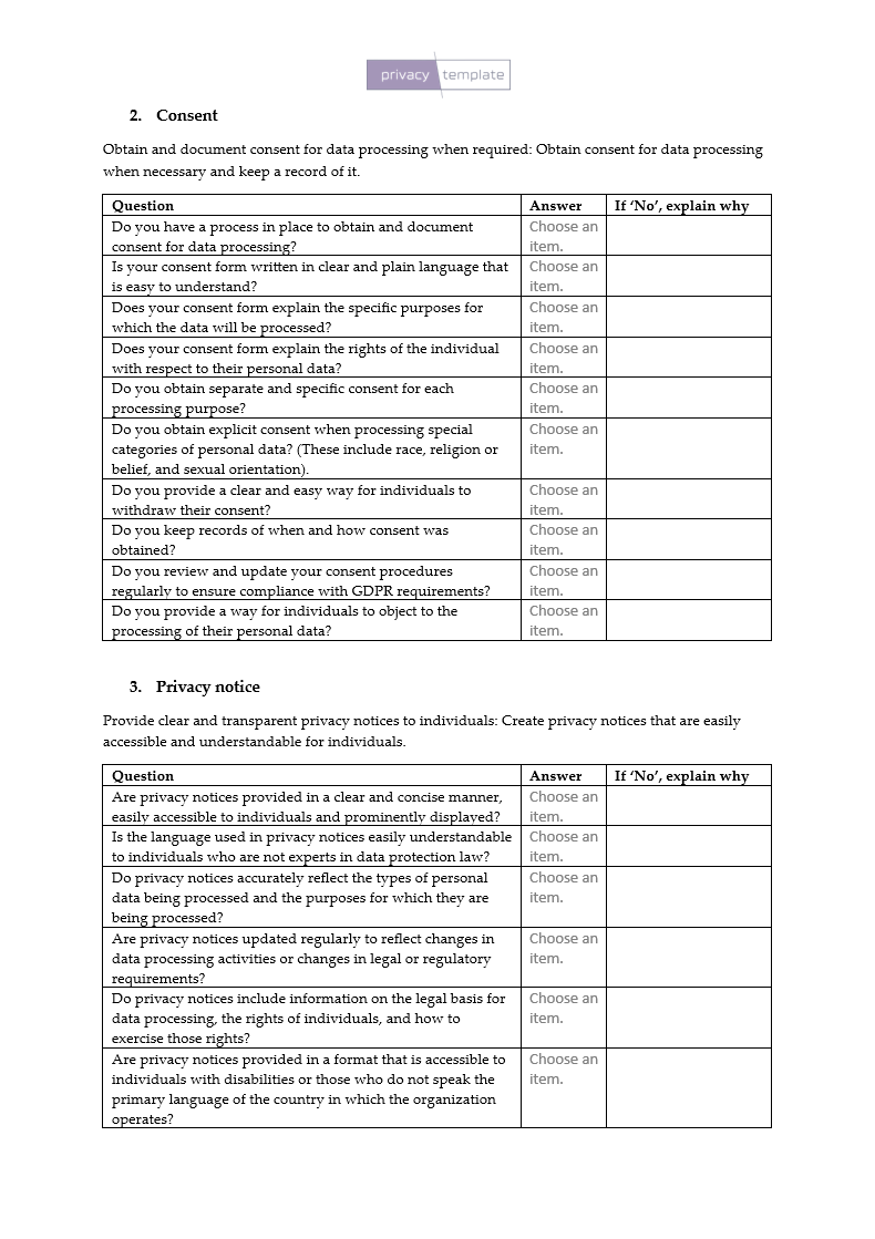 GDPR Compliance Checklist - Privacytemplate.com