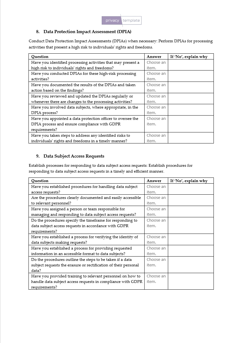 GDPR Compliance Checklist - Privacytemplate.com