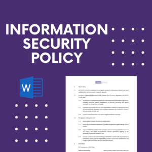 Information Security Policy (GDPR)