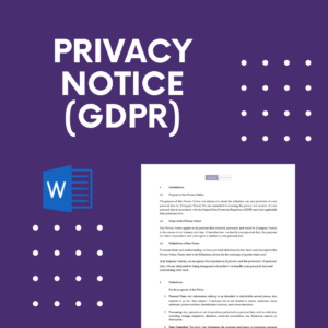 Privacy Notice (GDPR)